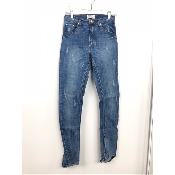 One Teaspoon Scallywags Skinny Jeans Pure Blue - Picture 2 of 8